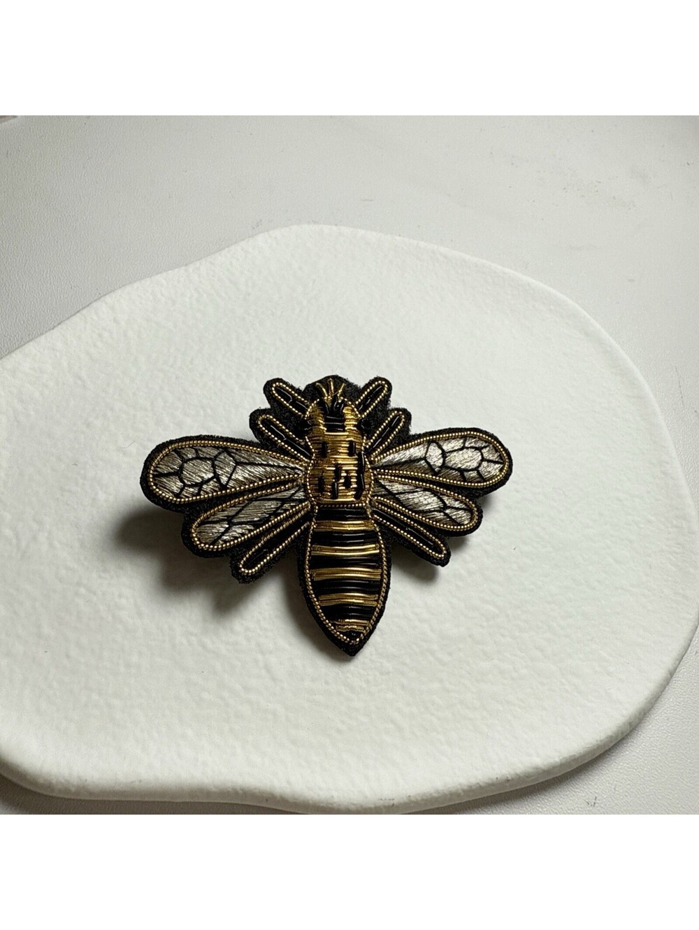 BEE BROOCH PIN EMBROIDERED 2.4 X 1.8 Inch